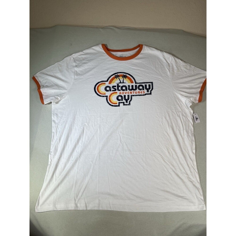 New Disney Cruise Line Castaway Cay  Cruise T-shirt Adult Large XXL NWT Ringer